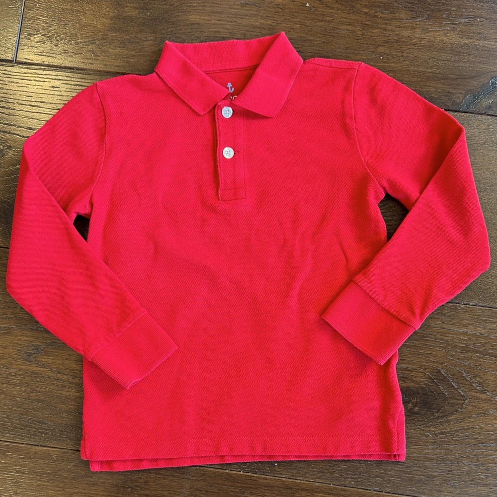 Crewcuts - Boy’s Long Sleeve Polo Shirt - Red - Size: XS (4-5)